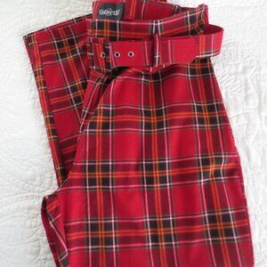Collectif High-Waist Belted Plaid Pant